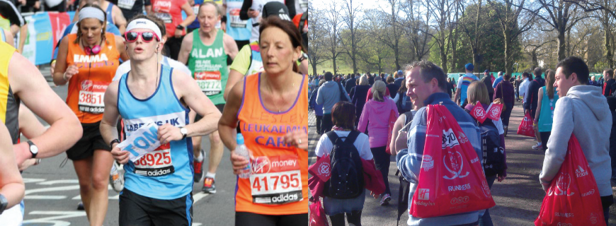 Running the Virgin London Marathon 2012.