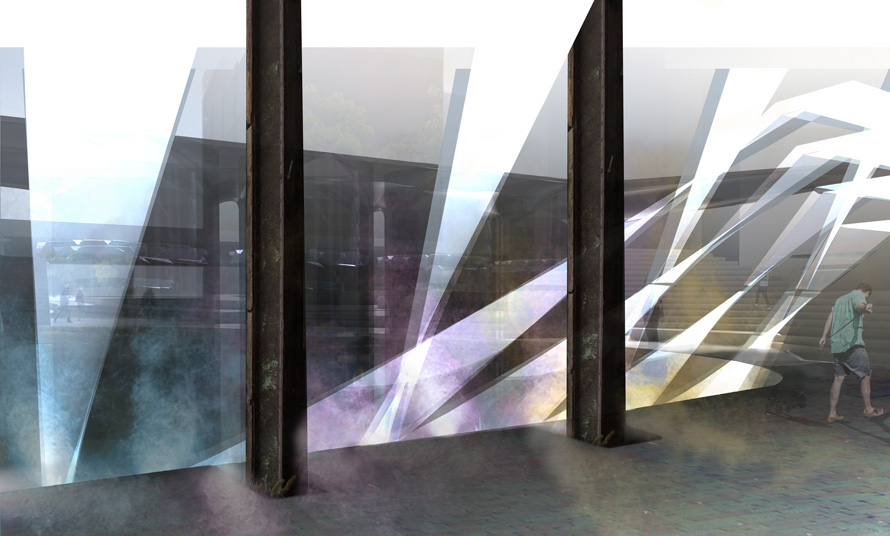 Canal-level entrance