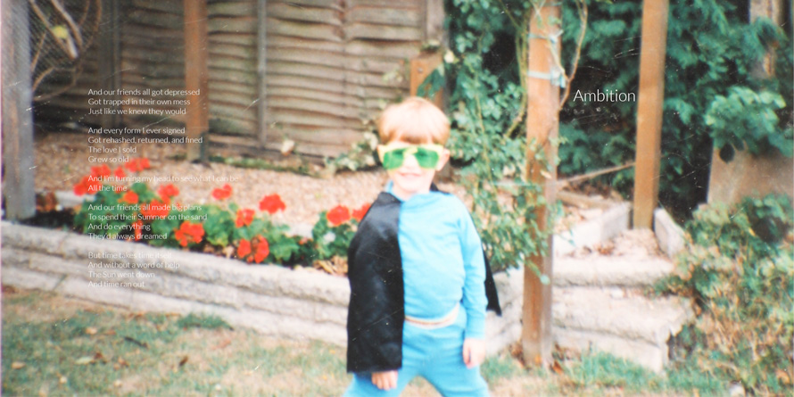 Artwork and lyrics for Ambition, from the Archaeology booklet