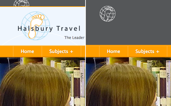 Halsbury Travel website - 2014 redesign screenshot
