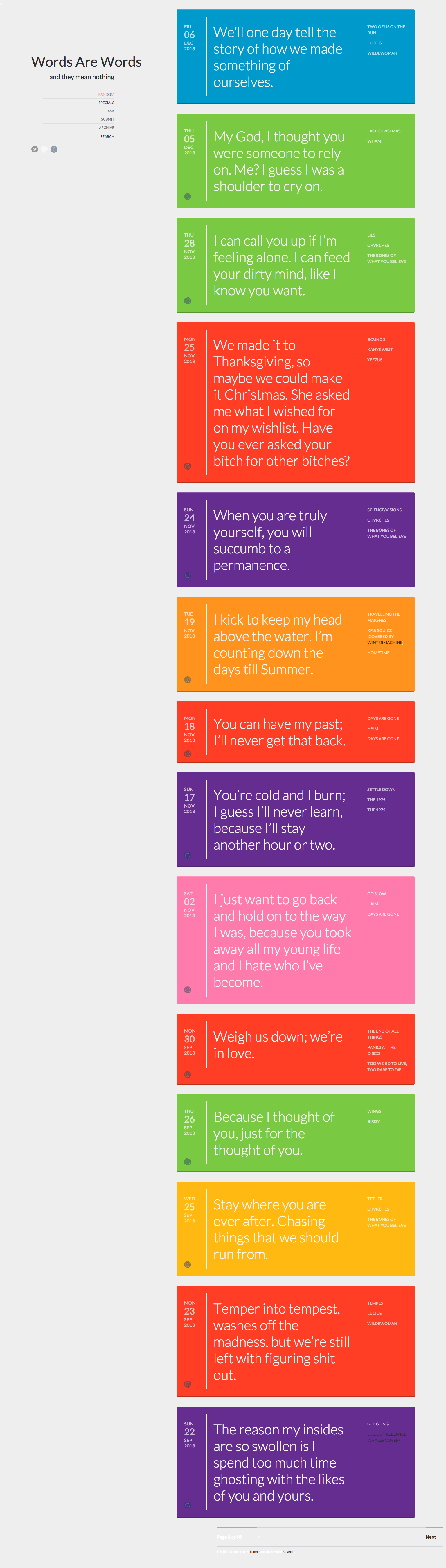 Words Are Words website screenshot